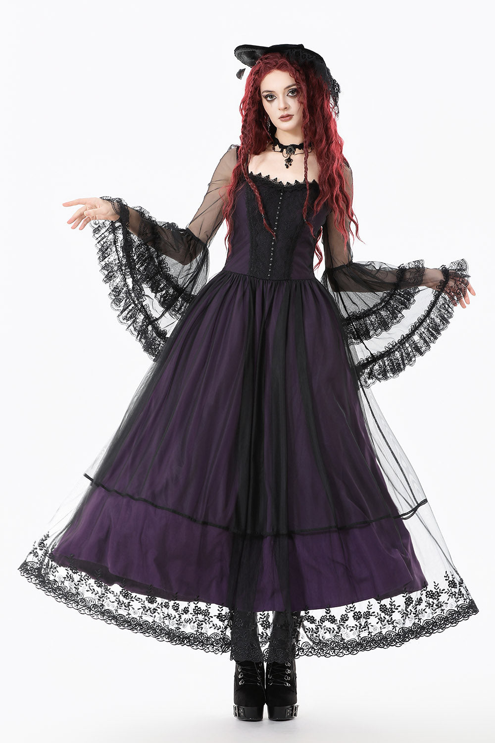 victorian long lace dress
