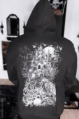mens dark castle graphic hoodie jacket 