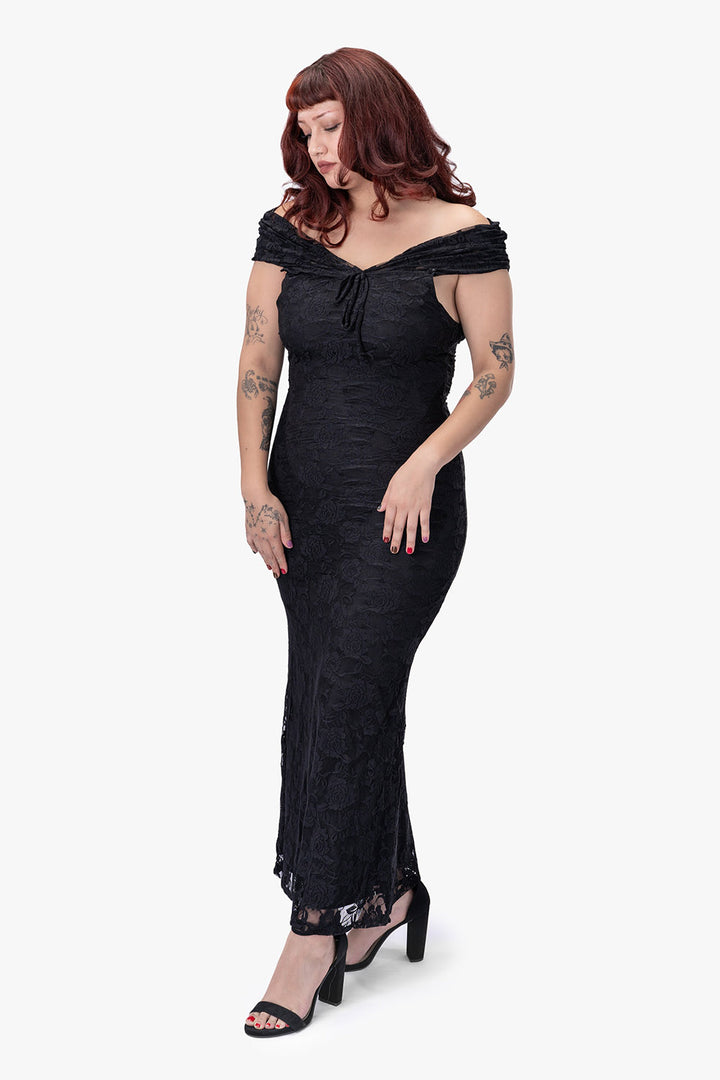 romantic goth off the shoulder gothic dress