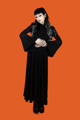 flared sleeve puff sleeve gothic dress