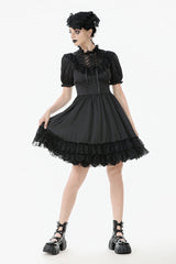 lace-up corset mini dress