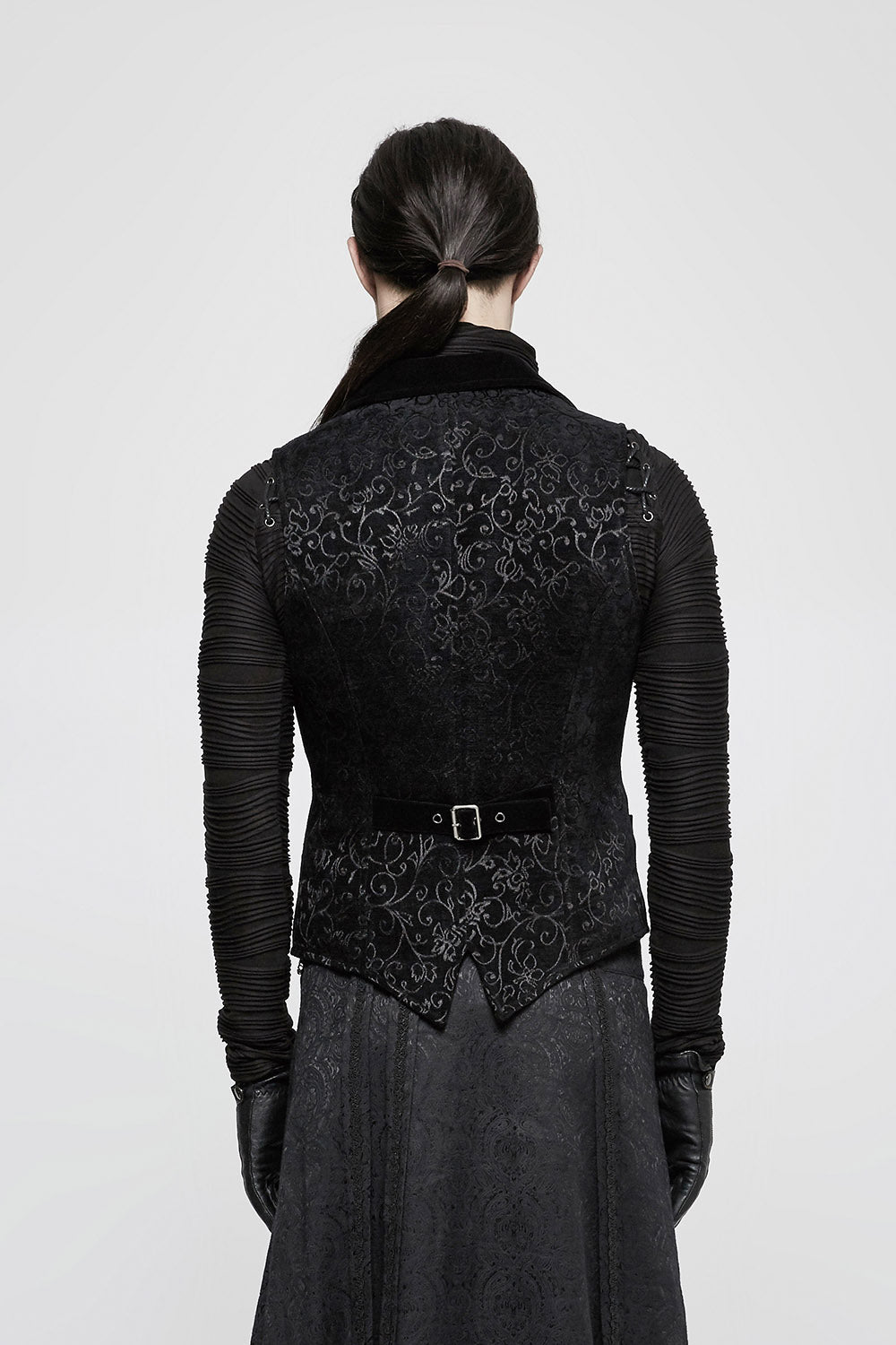 mens black velvet vampire goth vest waistcoat