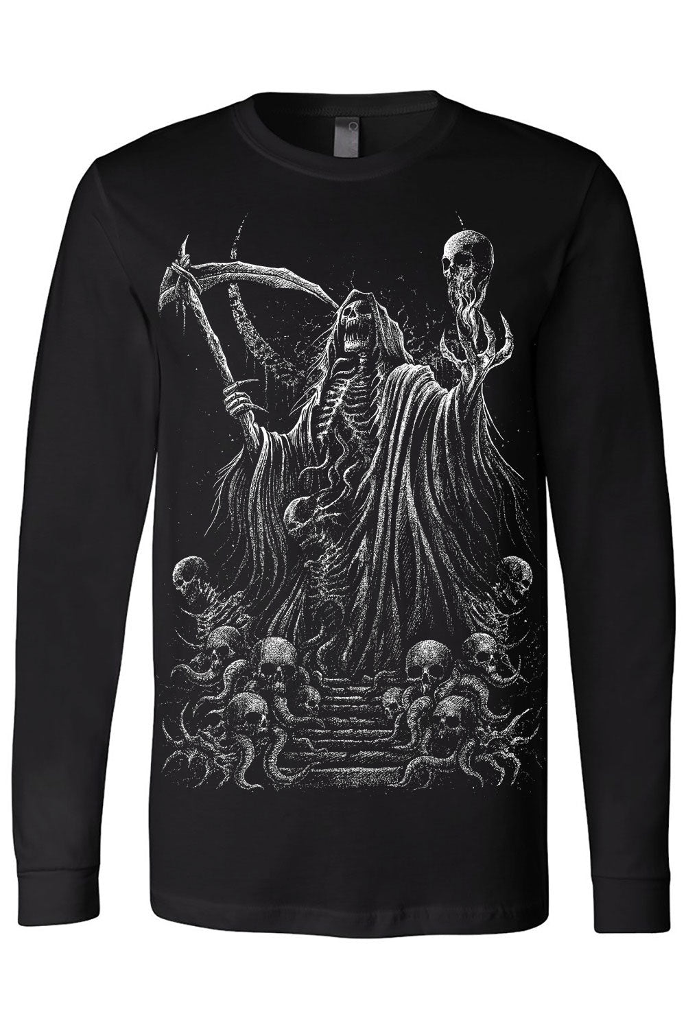 mens long sleeve heavy metal artwork shirt