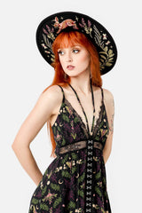 embroidered rabbit wild hare fantasy hat 