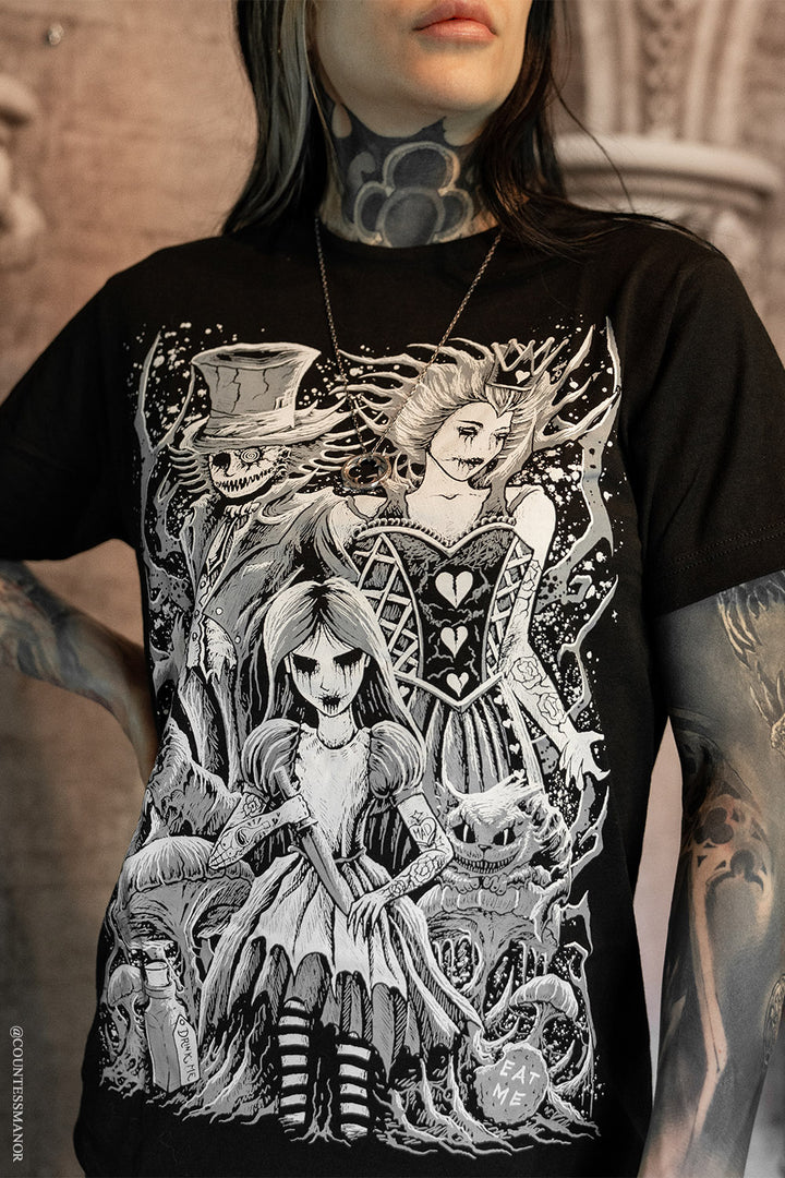 dark alice in wonderland top