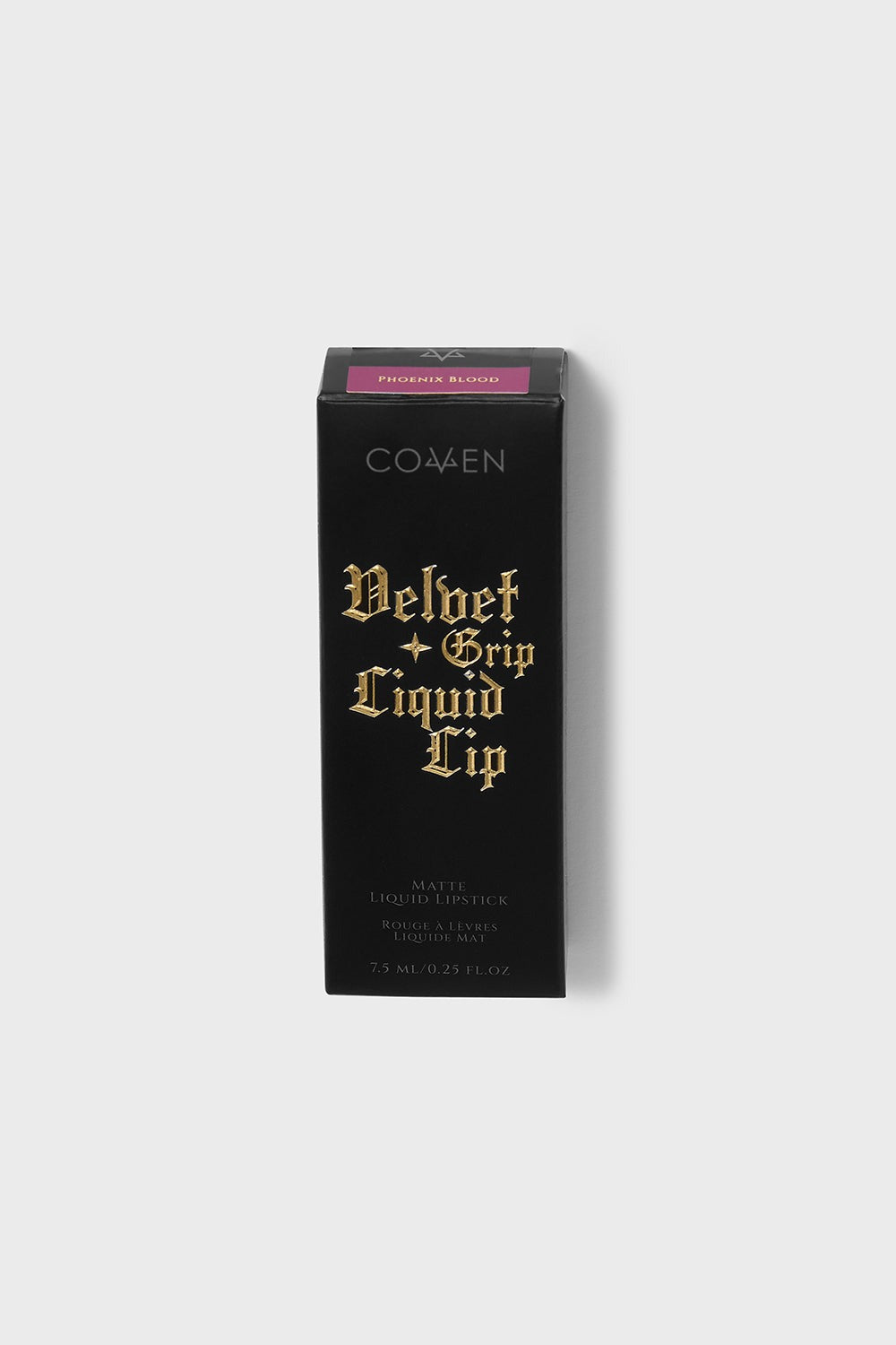 dark plum liquid lipstick in a killstar box