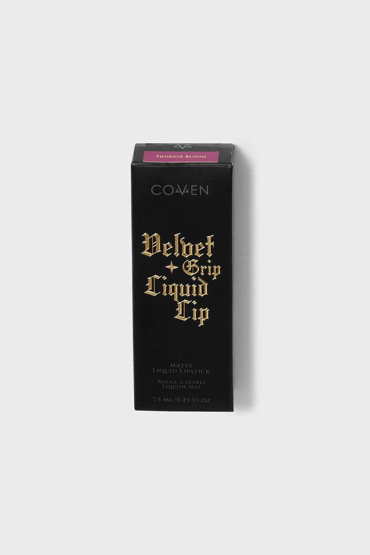 dark plum liquid lipstick in a killstar box