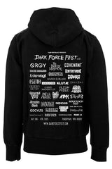 dark force fest hoodie with band lineup
