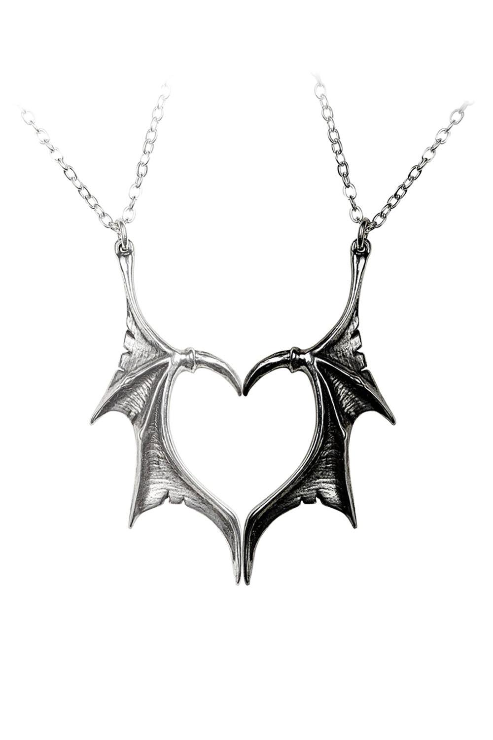 Darkling Heart Necklaces [Pair] - jewelry - VampireFreaks - Alchemy