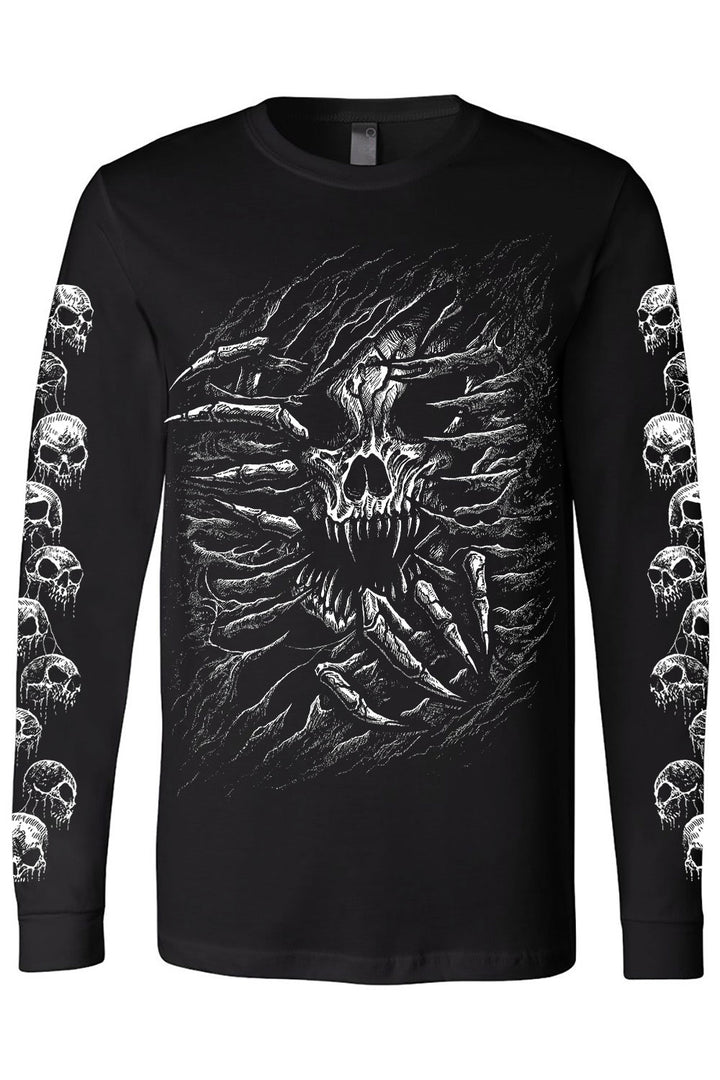 skull long sleeve horror punk shirt