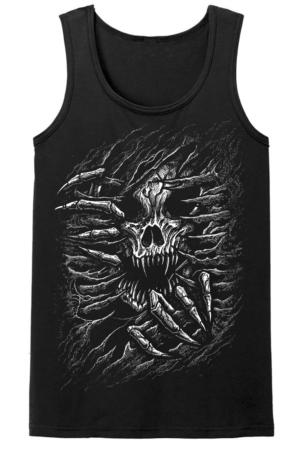 distressed skull tank top