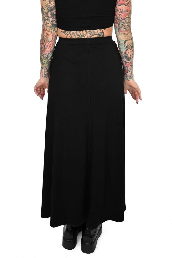 Darla Maxi Skirt With Built In Shorts - skirts - VampireFreaks - Foxblood