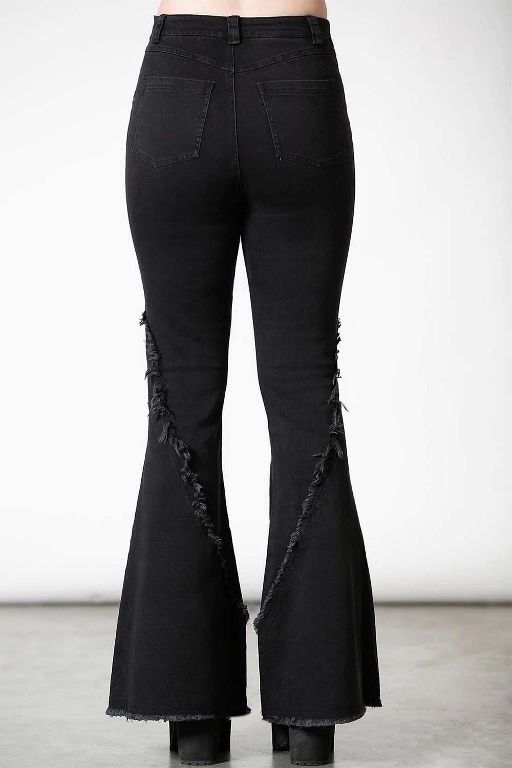 Dasia Lace - Up Bell Bottoms - womens bottoms - VampireFreaks - Killstar