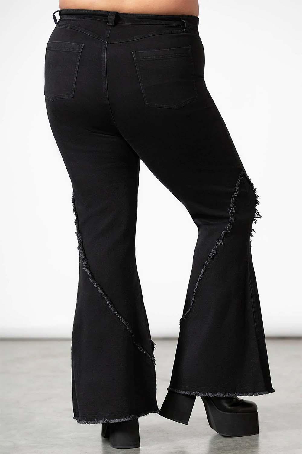 Dasia Lace - Up Bell Bottoms - womens bottoms - VampireFreaks - Killstar