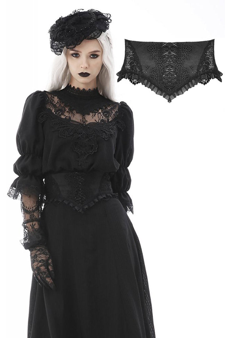 Dead Bouquet Embroidered Corset - belts - VampireFreaks - Dark In Love