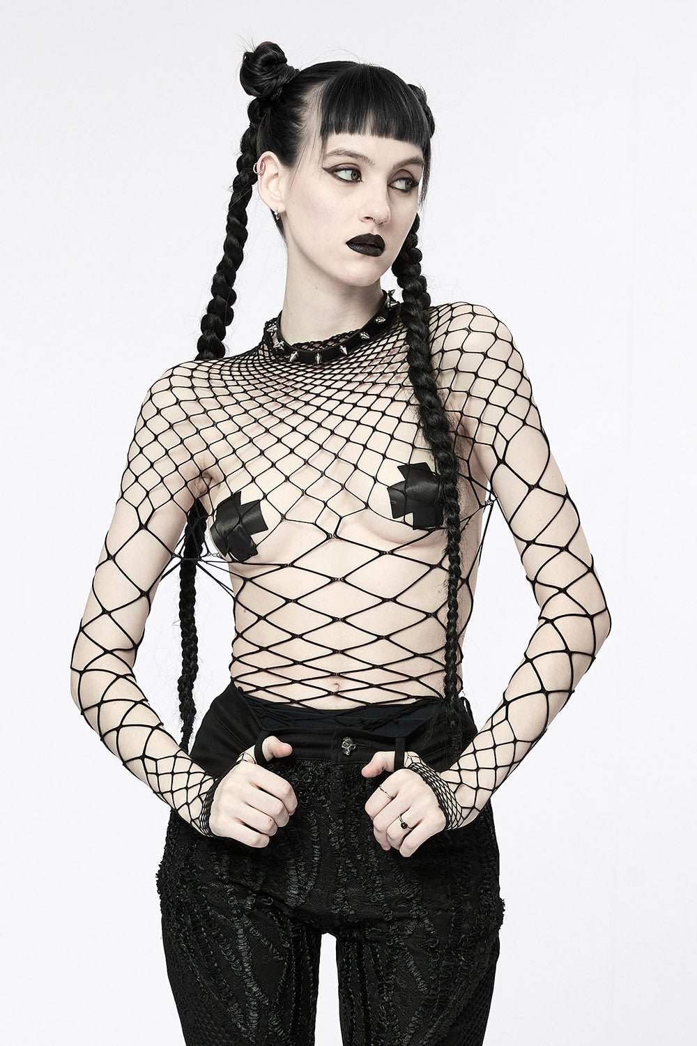 Dead Girl Fishnet Bodysuit [BLACK] - womens tops - VampireFreaks - Punk Rave