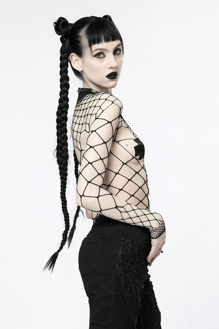 Dead Girl Fishnet Bodysuit [BLACK] - womens tops - VampireFreaks - Punk Rave