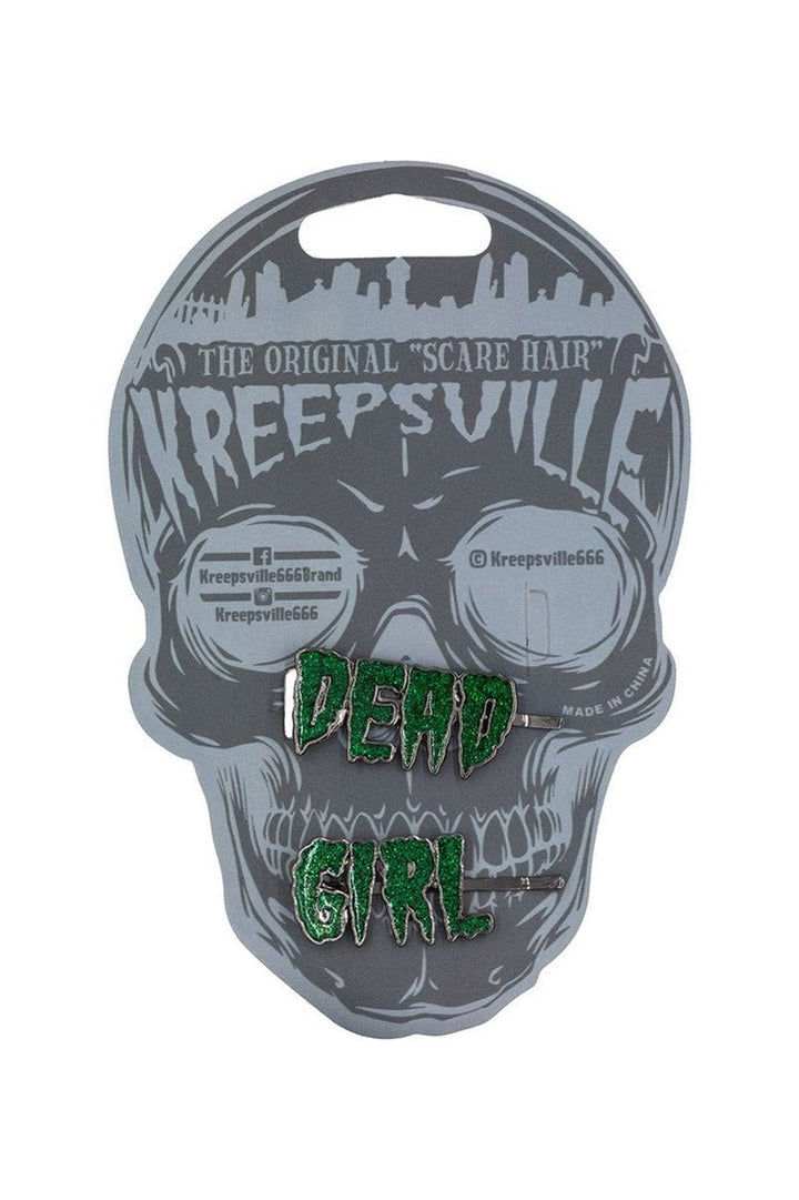 Dead Girl Text Hair Slides - hats & scarves & headwear - VampireFreaks - Kreepsville