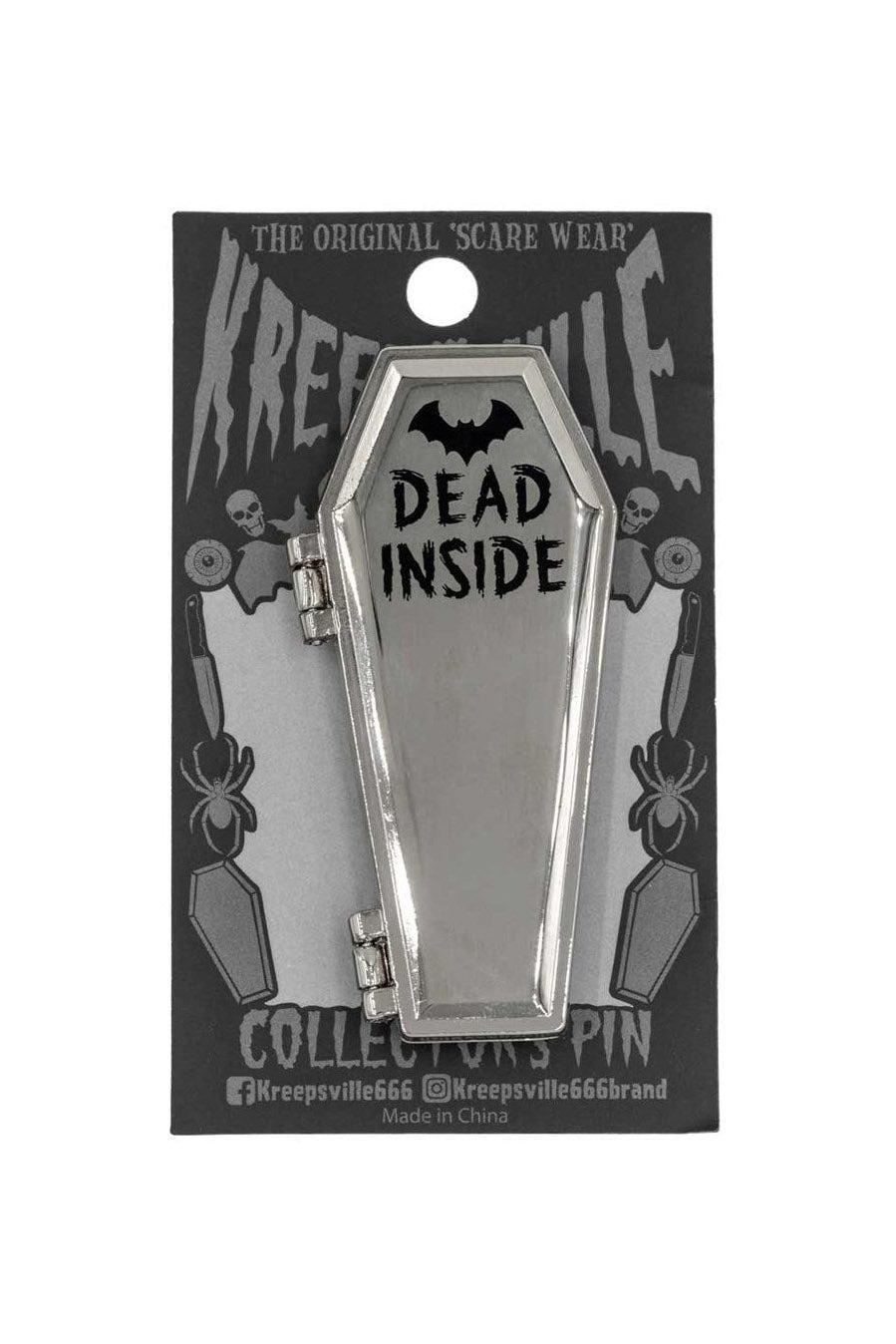 Dead Inside Coffin Enamel Pin - pins & patches - VampireFreaks - Kreepsville