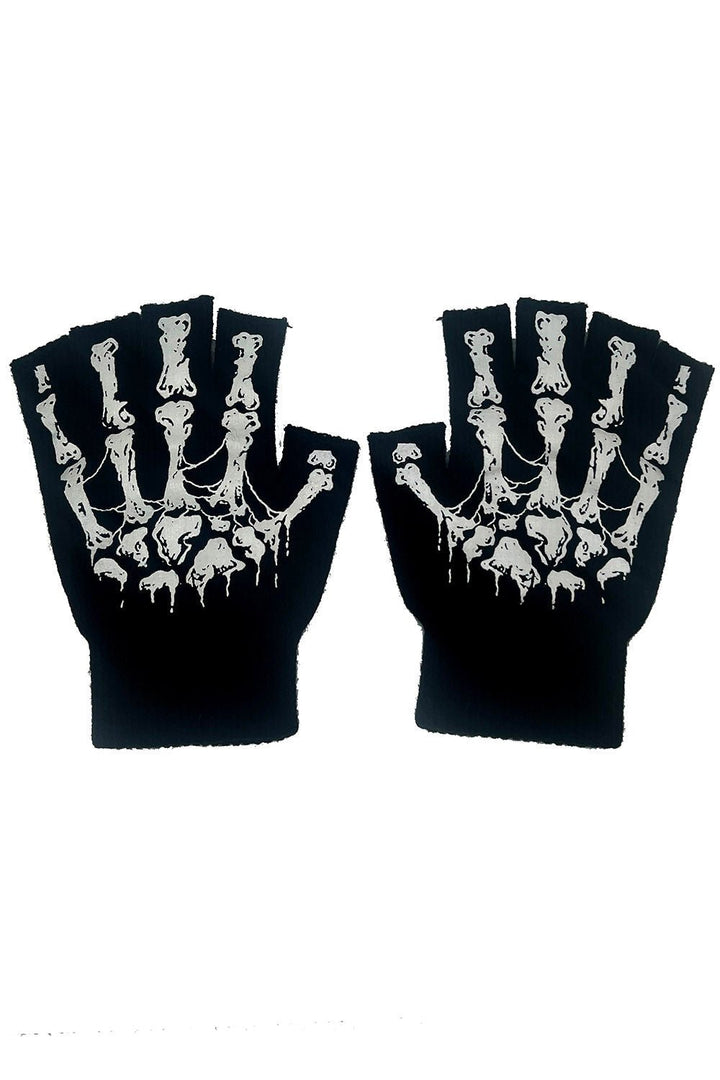 Dead Inside Fingerless Skeleton Gloves - gloves & armwarmers - VampireFreaks - VampireFreaks