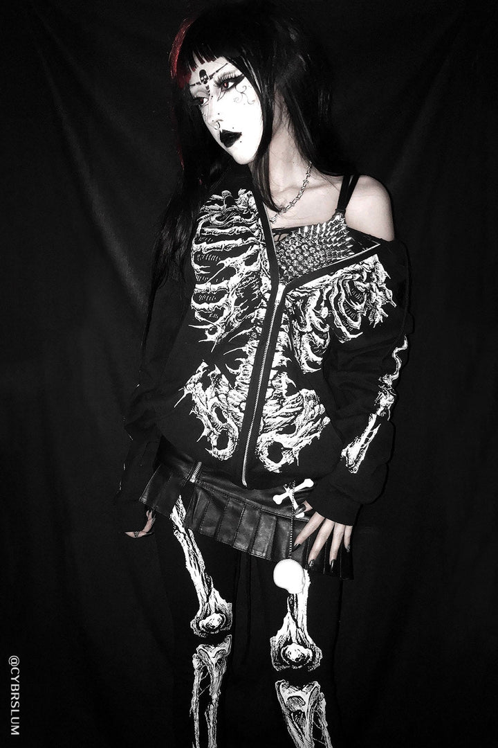 Dead Inside Skeleton Hoodie - mens outerwear - VampireFreaks - VampireFreaks