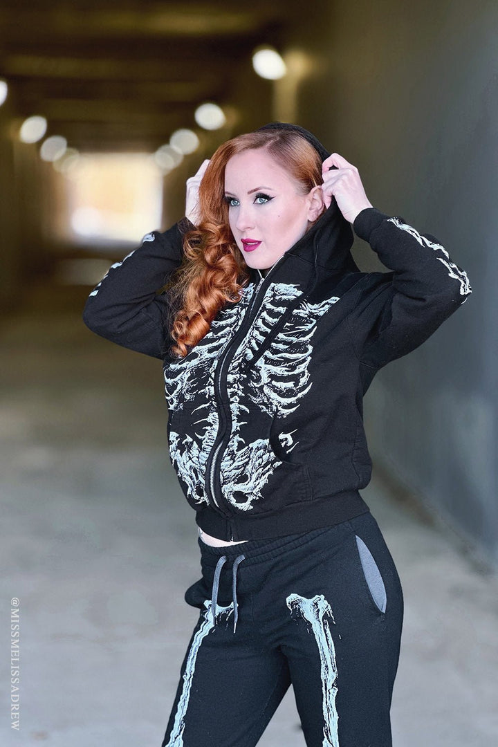 Dead Inside Skeleton Hoodie - mens outerwear - VampireFreaks - VampireFreaks