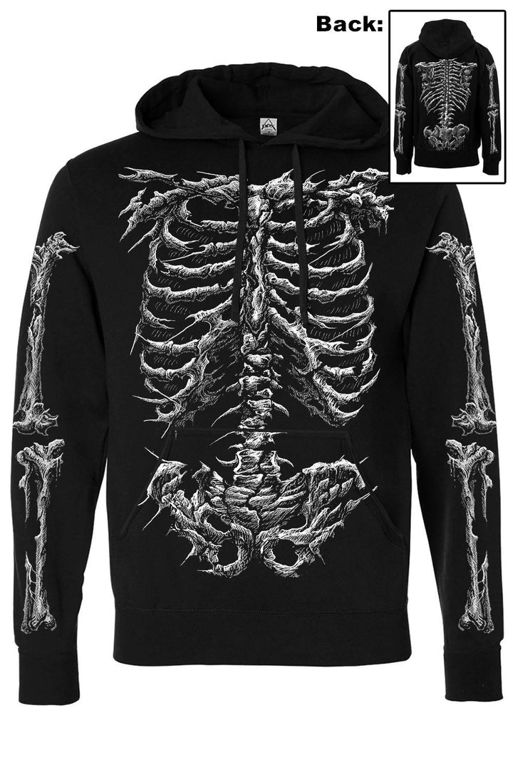 Dead Inside Skeleton Hoodie - mens outerwear - VampireFreaks - VampireFreaks