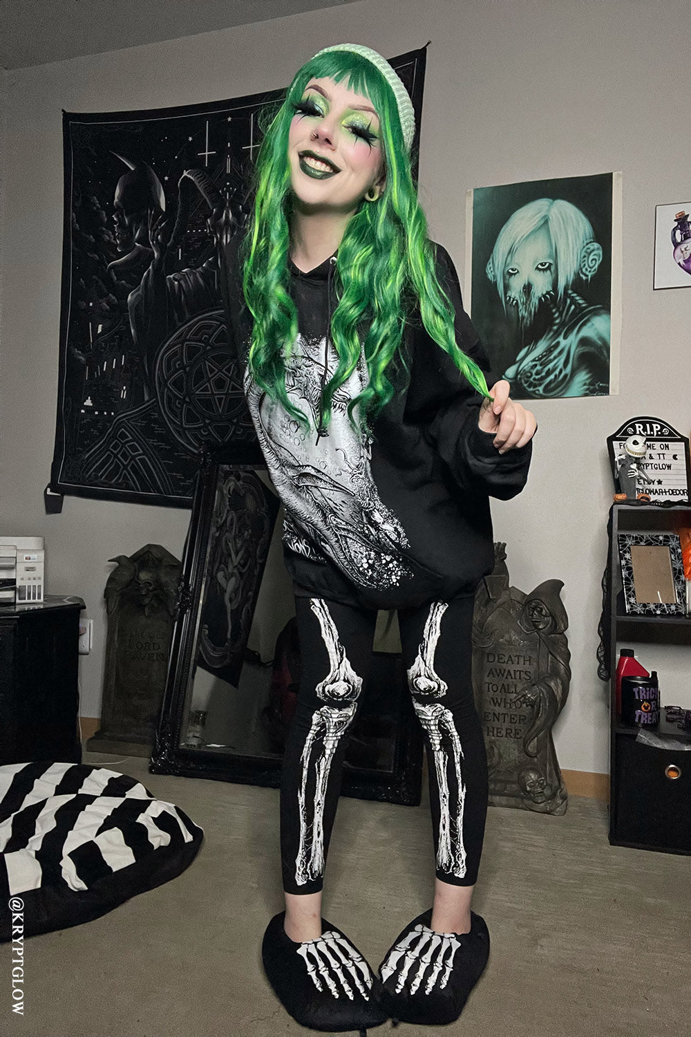 Dead Inside Skeleton Leggings - womens bottoms - VampireFreaks - VampireFreaks