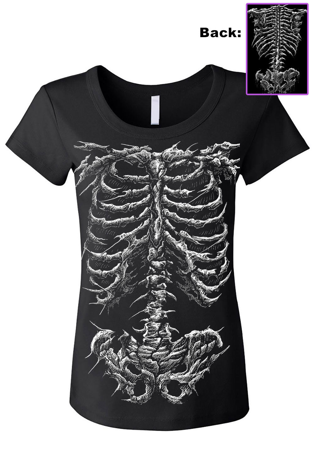 Dead Inside Skeleton T-shirt - graphic t-shirt - VampireFreaks - VampireFreaks