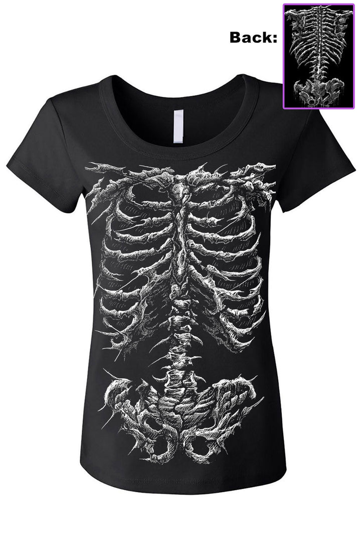 Dead Inside Skeleton T-shirt - graphic t-shirt - VampireFreaks - VampireFreaks