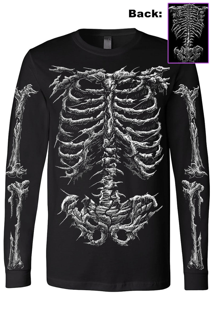 Dead Inside Skeleton T-shirt - graphic t-shirt - VampireFreaks - VampireFreaks