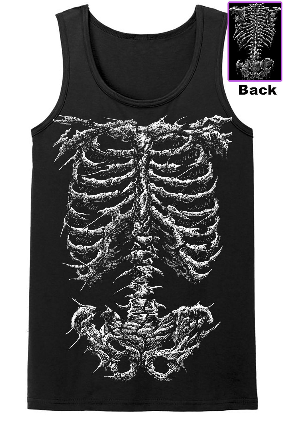 BONES スケルトン Tシャツ ブラック Vintage Skeleton Chest Shirt Black Faded Anatomy Bones Glow