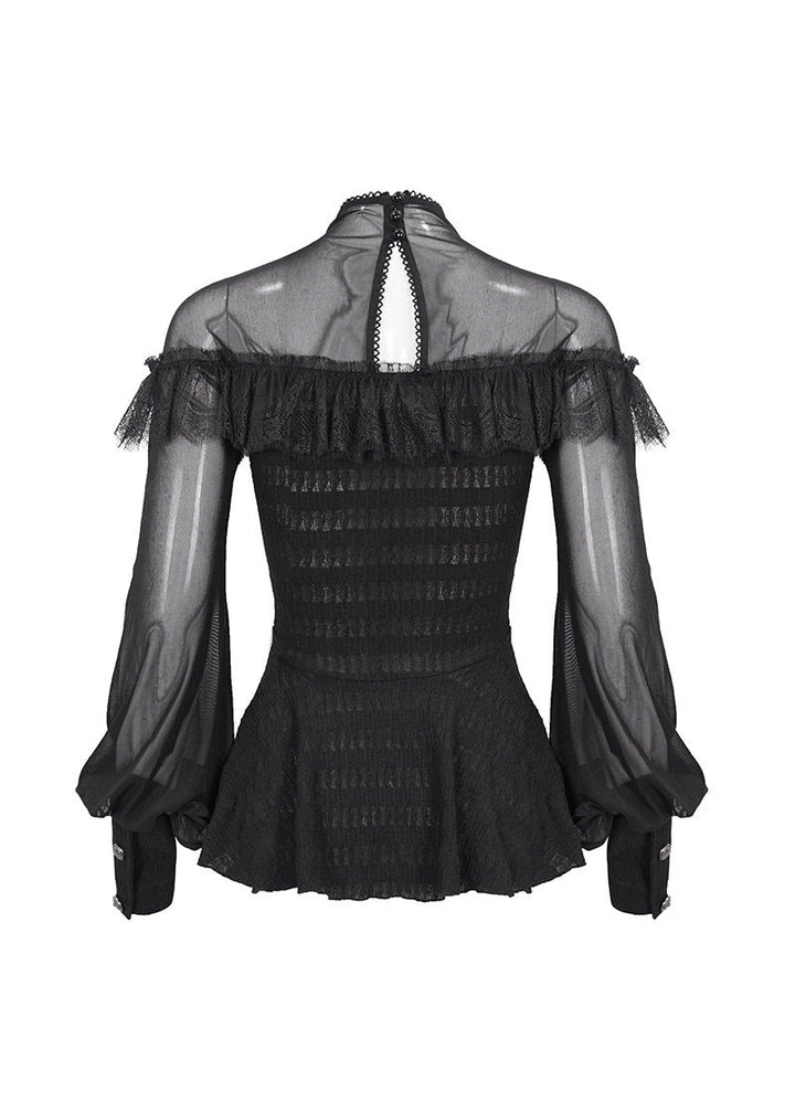 Dead Letters Peplum Top - womens tops - VampireFreaks - Devil Fashion