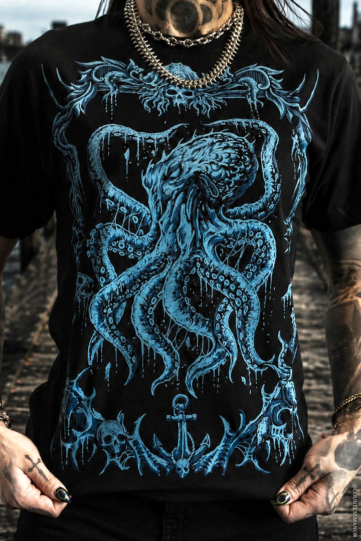 gothic piratecore kraken sea monster cryptid shirt