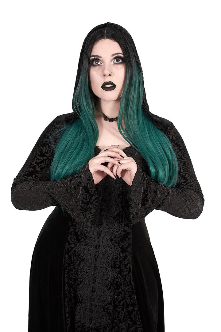 Dead Moon Velvet Coat - womens outerwear - VampireFreaks - Punk Rave