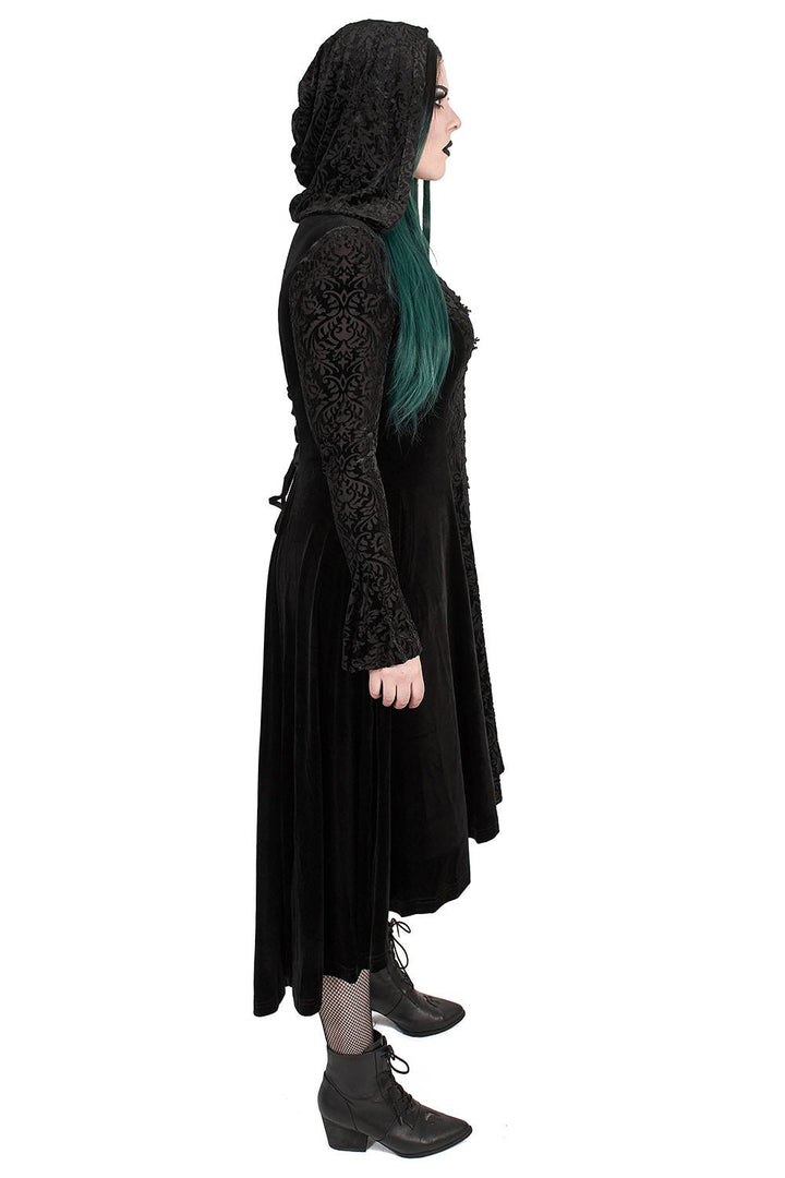 Dead Moon Velvet Coat - womens outerwear - VampireFreaks - Punk Rave