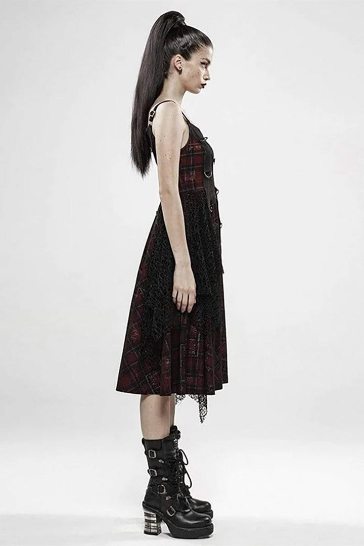 Dead Red Plaid Punk Dress - dresses - VampireFreaks - Punk Rave