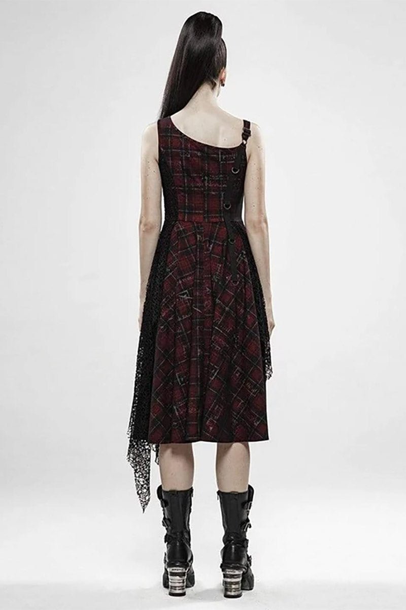 Dead Red Plaid Punk Dress - dresses - VampireFreaks - Punk Rave