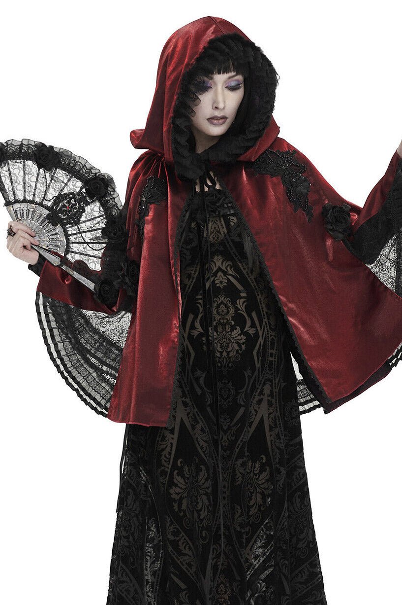 Dead Riding Hood Cloak [SCARLET] - womens outerwear - VampireFreaks - Devil Fashion