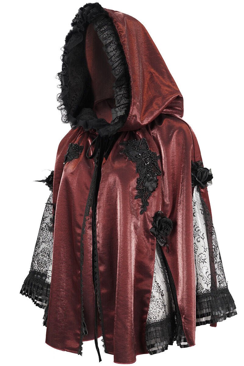 Dead Riding Hood Cloak [SCARLET] - womens outerwear - VampireFreaks - Devil Fashion