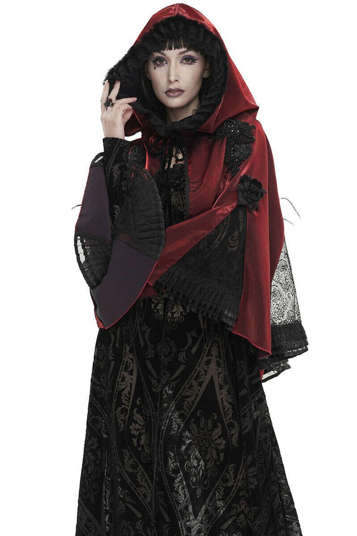 Dead Riding Hood Cloak [SCARLET] - womens outerwear - VampireFreaks - Devil Fashion