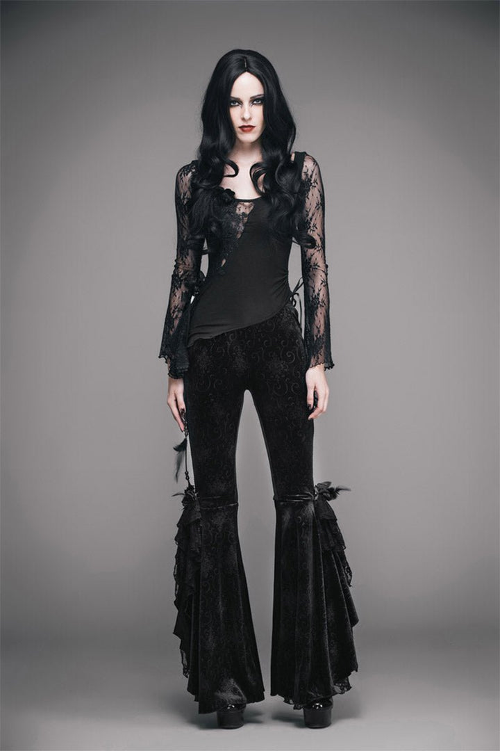 Dead Romance Flared Pants - womens bottoms - VampireFreaks - Devil Fashion