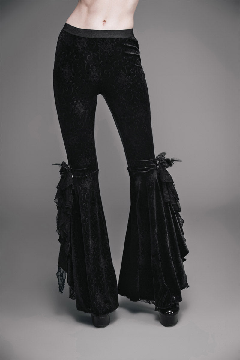 Dead Romance Flared Pants - womens bottoms - VampireFreaks - Devil Fashion