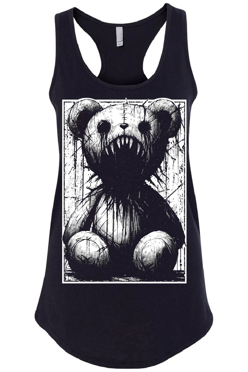 funny goth heavy metal teddy bear t-shirt