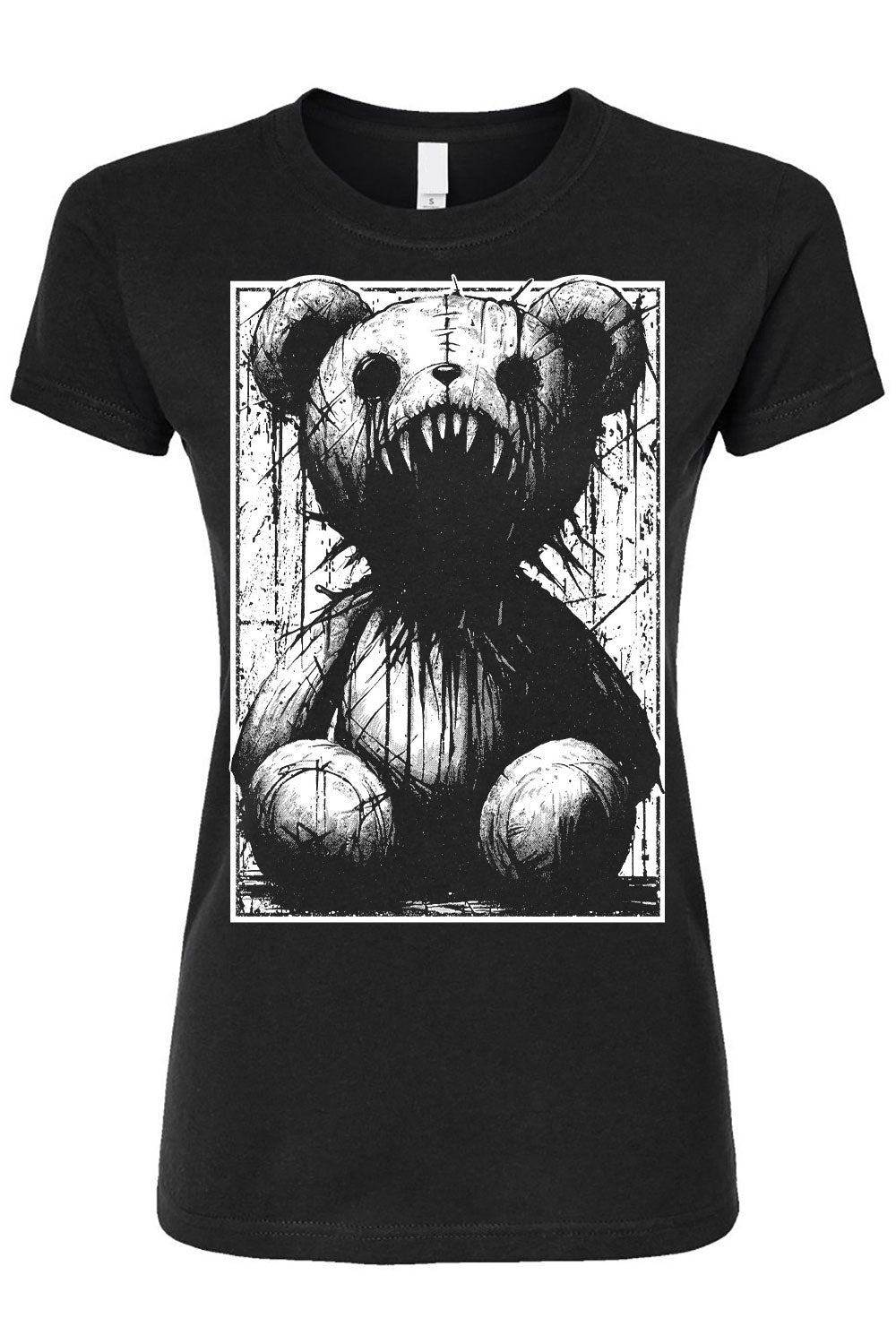 distressed heavy metal teddy bear t-shirt