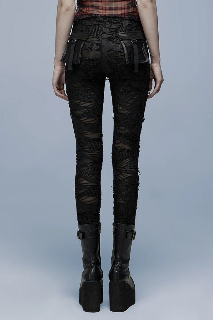 Dear Diary Distressed Leggings - womens bottoms - VampireFreaks - Punk Rave