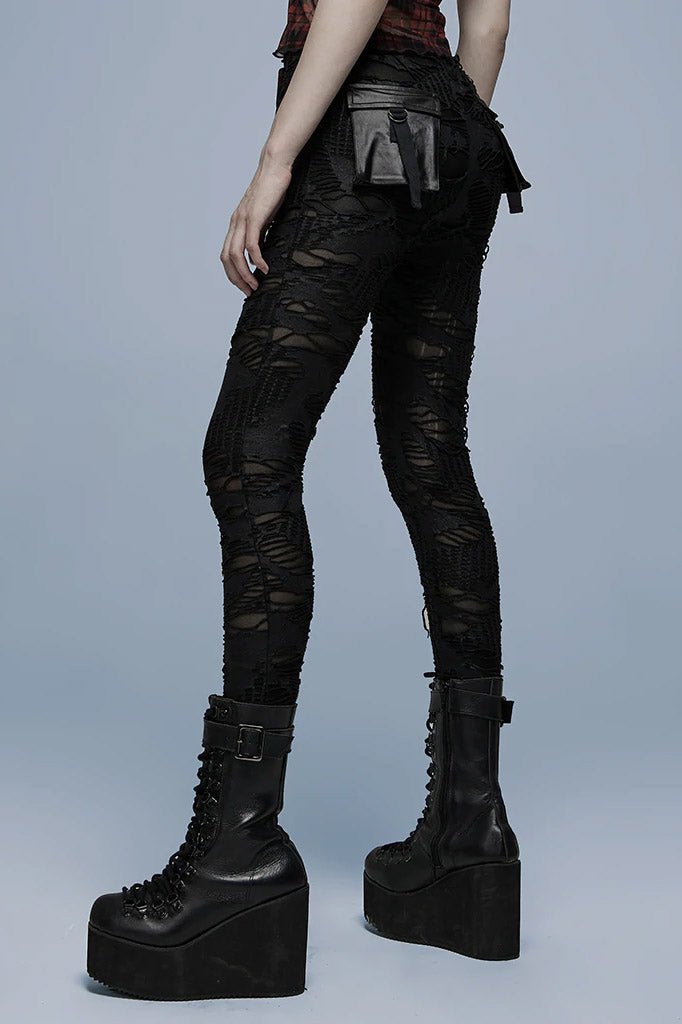 Dear Diary Distressed Leggings - womens bottoms - VampireFreaks - Punk Rave