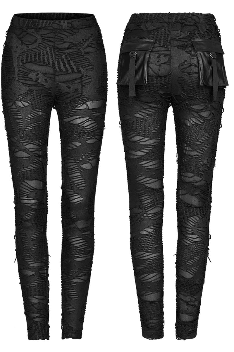 Dear Diary Distressed Leggings - womens bottoms - VampireFreaks - Punk Rave