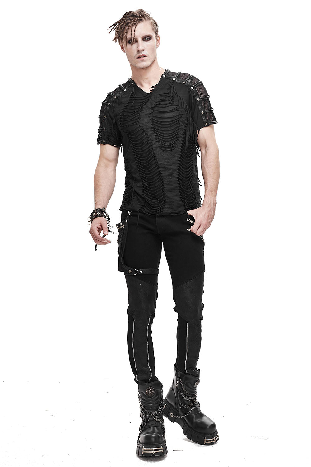 Death Defied Distressed Shirt - mens tops - VampireFreaks - Devil Fashion