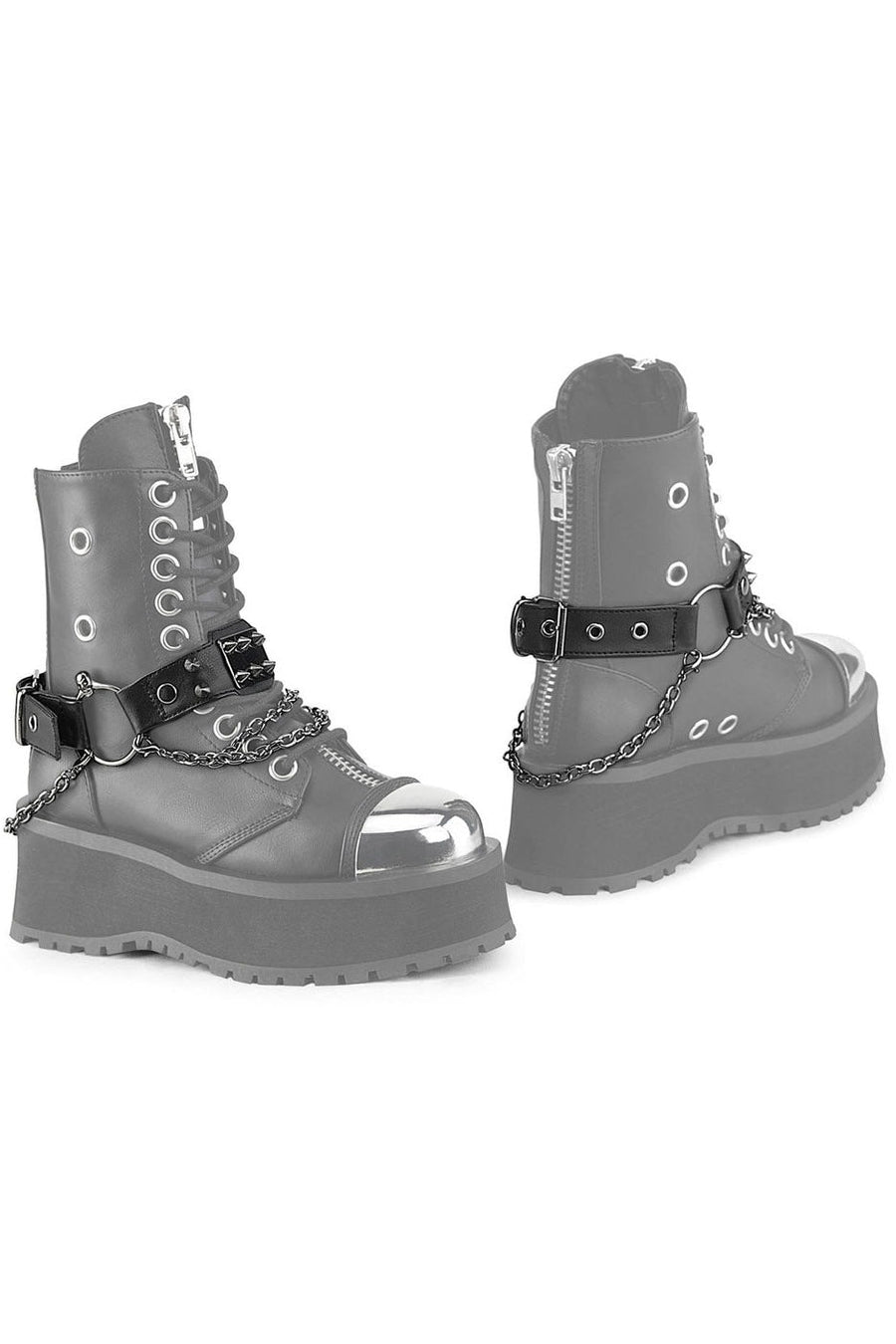 Death Head O - Ring Demonia Boot Harness [PAIR] - mens shoes - VampireFreaks - Demonia